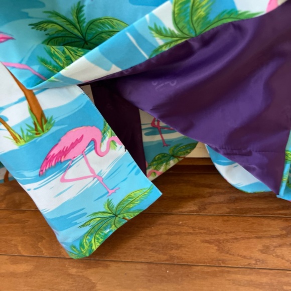 Tropical Flamingo Hibiscus Hawaiian Floral Pattern Print Men's Bomber Jacket